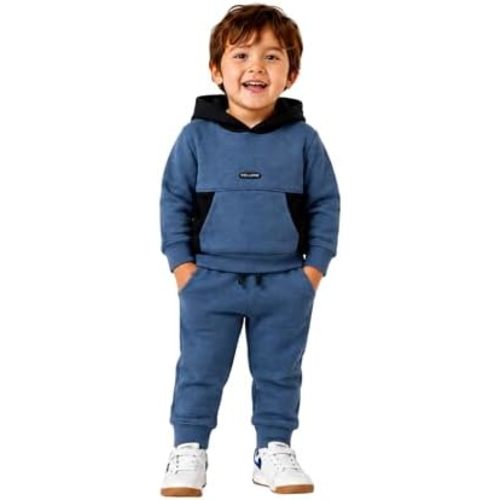 Volcom Infant Toddler Baby Boys Joggers Set - 2 Piece Fleece Pullover Hoodie and Jogger Pants Activewear Set (Sizes: 12M-7)