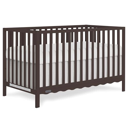 Dream On Me Synergy Wave 5-in-1 Convertible Crib in Chocolate Chip, JPMA & Greenguard Gold Certified, Converts from a Baby Crib to a Toddler Bed, Daybed, and Full-Size Bed