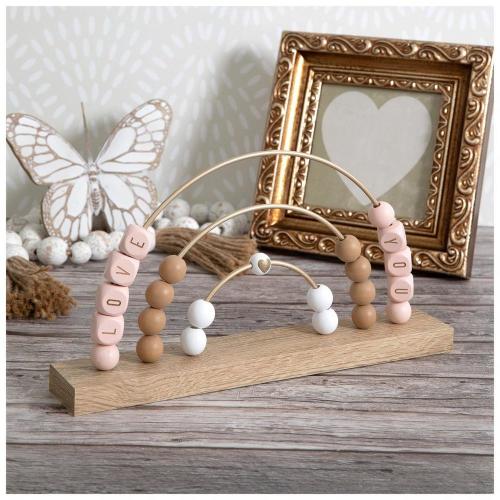 Love You Beaded Rainbow Wood Decor