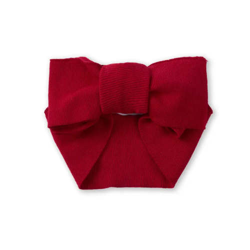 Knitted Oversized Topknot in Red Xmas