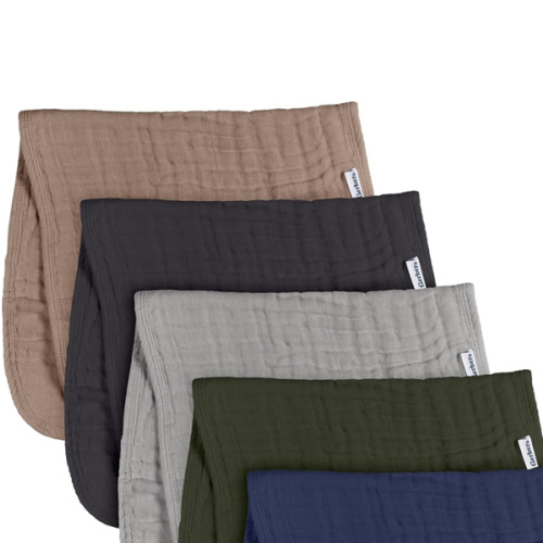 Gerber Baby Unisex Muslin Burp Cloths 6-Pack, Multi Blues Browns, Large Size 20" x 10"