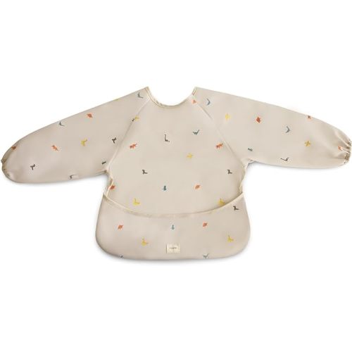 mushie Long Sleeve Baby Bib | Water Resistant Adjustable Fit for Ages 6-24 Months