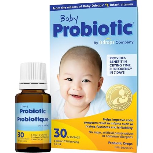 Baby Ddrops Probiotic 150 Drops - Colic Symptom Relief for Newborns and Infants - Easy-to-Use, No Sugar, Non-GMO, Allergy-friendly