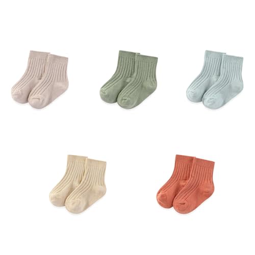 JELYLOVE Unisex Baby Boy Girl Socks 5 Pack Ankle Crew Socks Breathable Socks Newborn Accessories Set