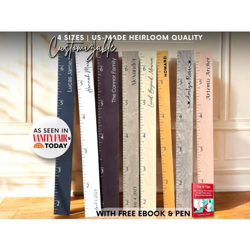 Custom Name Wood Height Chart - Wooden Height Ruler Kids Measuring Board Stick, Family Growth Chart, Farmhouse Nursery Decor Kids Wall Art