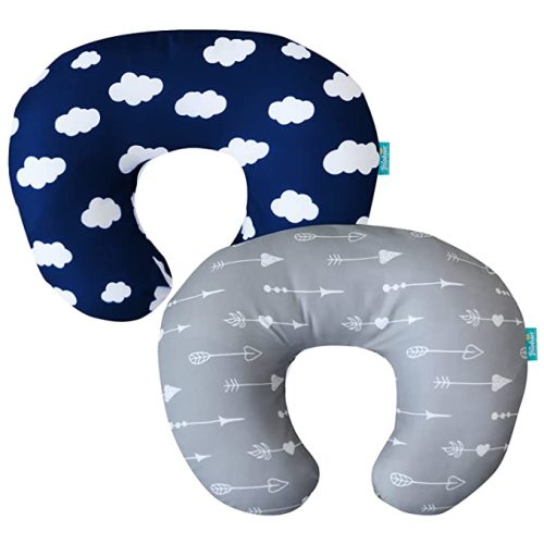 Biloban Nursing Pillow Cover 2 Pack for Boppy Pillow, Navy Cloud & Arrow