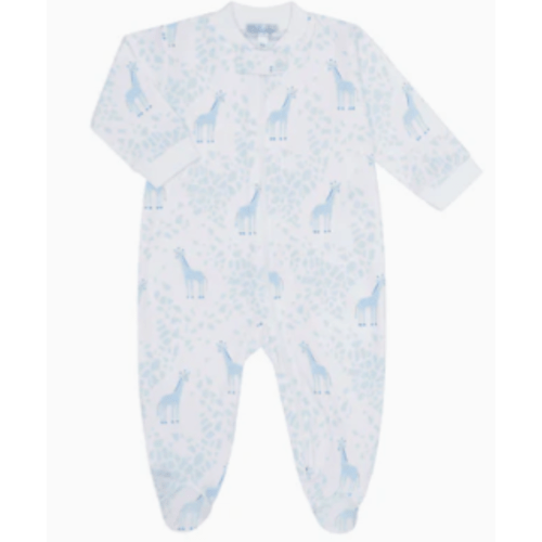 Buy Blue Giraffe Print Zipper Footie | Nellapima