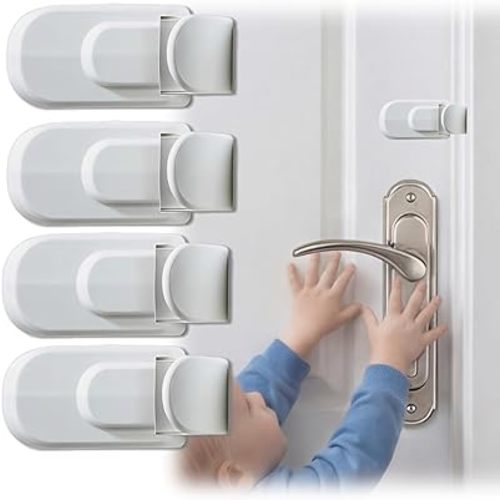Trovely Child Proof Door Lock, Snap-On Door Knob Safety Lock & Door Handle Child Lock, No Tools Required, Fits Knobs & Levers for Baby Toddler Home Safety