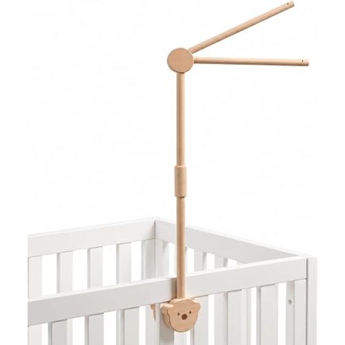 Baby Crib Mobile Arm,HBM 28-33inch Wooden Mobile Arm for Crib Mobile Hanger for Crib Baby Girl Nursery Decor