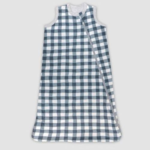 Honest Baby Organic Cotton Reversible Wearable Blanket - Painted Buffalo Check Gray - M