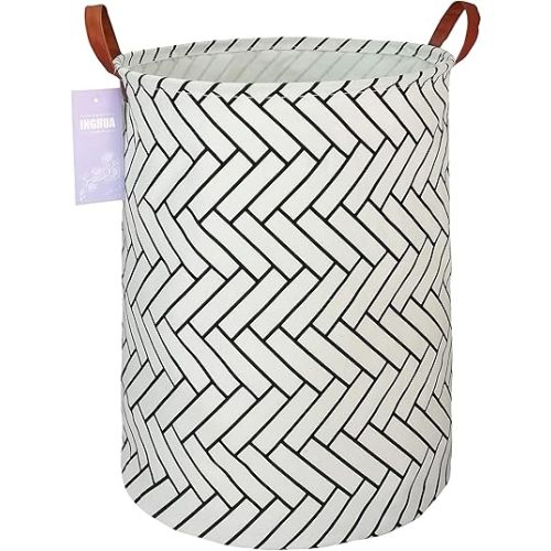 Laundry Hamper Large Canvas Fabric Lightweight Storage Basket/Toy Organizer/Dirty Clothes Collapsible Waterproof for College Dorms, Boys and Girls Bedroom,Bathroom(Weave)