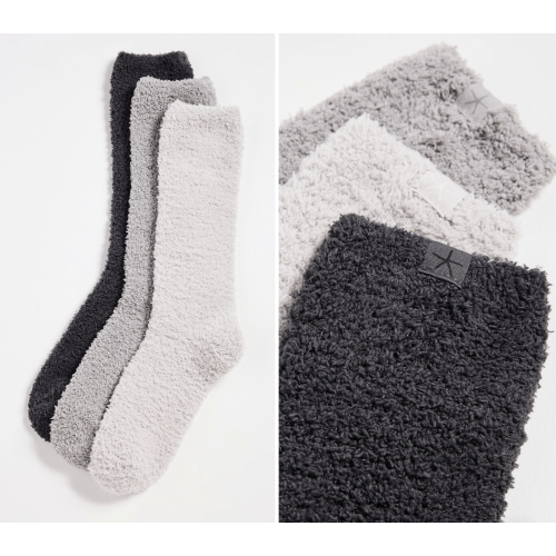 Barefoot Dreams CozyChic 3 Pair Sock Set