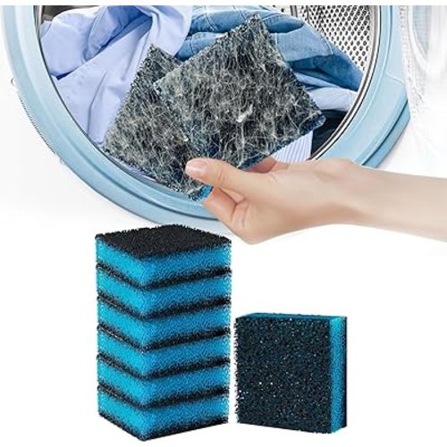 Ultra-Adhesive Pet Hair Remover for Laundry, Reusable & Eco-Friendly Cat & Dog Hair Remover for Laundry, Washing Machine Lint & Fur Remover, Laundry Pet Hair Catcher, Safe for All Fabrics (6PCS)