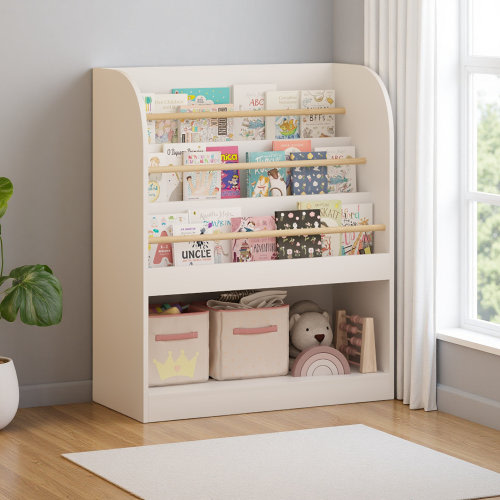 Red Barrel Studio® Kids Bookshelf With Open Storage, Front-Facing Children's Bookcase, Multi-Tier Wooden Book Display Shelf | Wayfair
