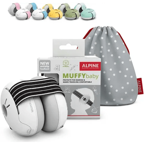 Alpine Muffy Baby Ear Protection for Babies and Toddlers up to 36 Months - CE & ANSI Certified - Noise Reduction Earmuffs - Comfortable Baby Headphones Against Hearing Damage & Improves Sleep - Black