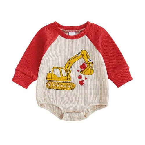 Baby Boy Long Sleeve Excavator Heart Bodysuit – The Trendy Toddlers