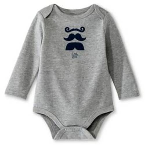Circo? Baby Boys' Mustache Bodysuit - Radiant Gray