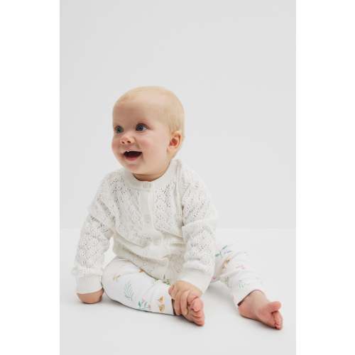 Organically Grown Cotton Blend Pointelle Pull On Pant
