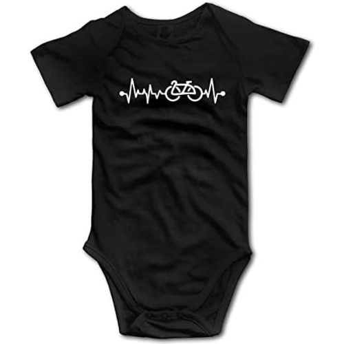 Bicycle Heartbeat Cute Baby Bodysuit Short Sleeve Rompers Bodysuit Unisex