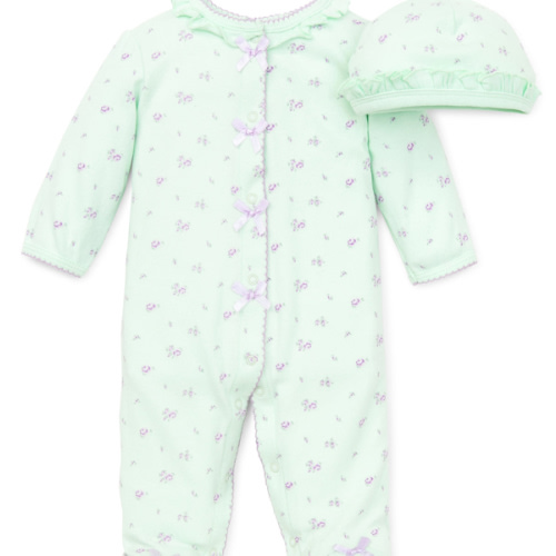 Petite Rose Footed One-Piece And Hat