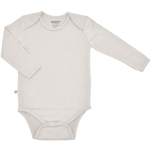 Woolino 100% Superfine Merino Wool Baby Bodysuit - Long Sleeve Bodysuit for Boy and Girl - Tagless Neck Bodysuit for Unisex