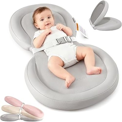 Baby Changing Pad with Waterproof & Wipe-Clean, Non-Slip Foldable PU Diaper Changing Pad, Adjustable Safety Belt, Changing Pad for Dresser, Changing Table,30"X19",Gray