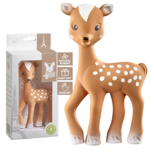 Sophie la girafe Fanfan The Fawn | Teether Friend to Sophie la girafe | Natural Rubber | Designed for Teething Babies | Awaken All 5 Senses | Easy to Clean