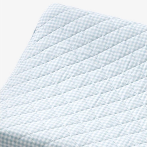 Ditsy Gingham Classic Cool Organic Cotton Percale Quilted Changing Pad Cover