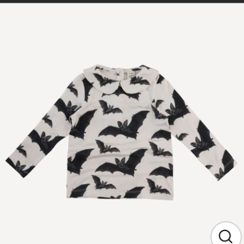 long sleeve peter pan tee | bats | bamboo