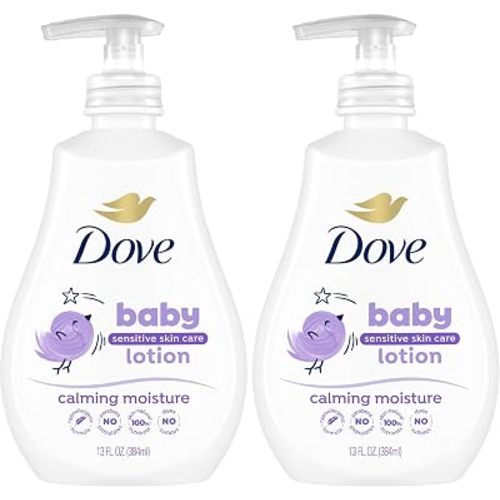 Baby Dove Sensitive Skin Care Baby Lotion For a Soothing Scented Lotion Calming Moisture Hypoallergenic and Dermatologist-Tested 13 oz (Pack of 2)