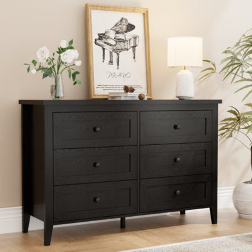 Latitude Run® Wilma 6 Drawer Double Dresser For Bedroom & Reviews | Wayfair