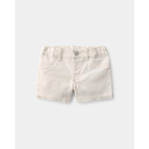 Baby Girl Eyelet Trim Twill Shorts - Cream - OshKosh B'gosh | Carter's