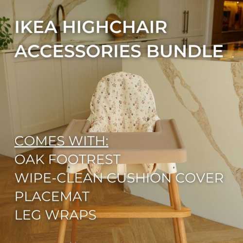 IKEA Antilop Highchair Accessories Bundle - Brown Wildflowers