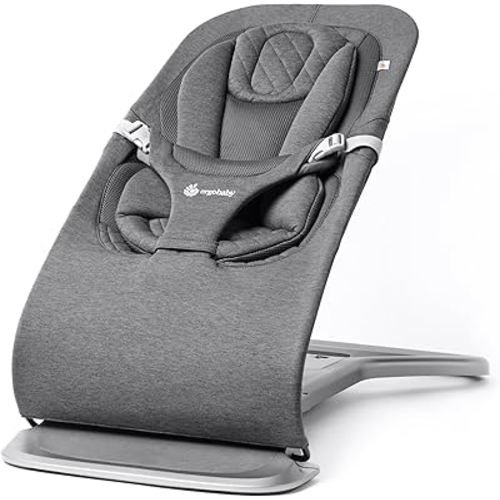Ergobaby Evolve 3-in-1 Bouncer, Adjustable Multi Position Baby Bouncer Seat, Fits Newborn to Toddler, Charcoal Grey