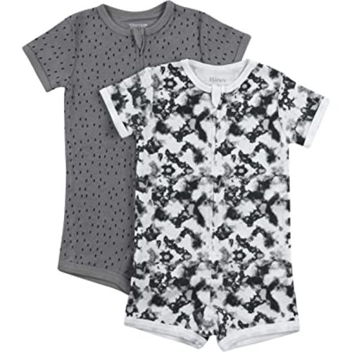 Hanes Baby Rompers, Ultimate Zippin Short Sleeve Romper for Boys & Girls, 2-Pack