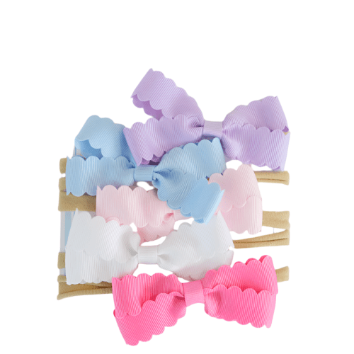 Scalloped Spring Baby Bow Bundle