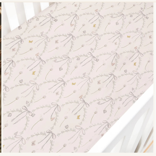 Bows & Butterfly Kisses Crib Sheet - Pink