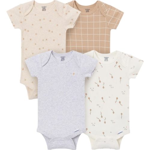Gerber Baby Boys' 4-Pack Short Sleeve Onesies Bodysuits