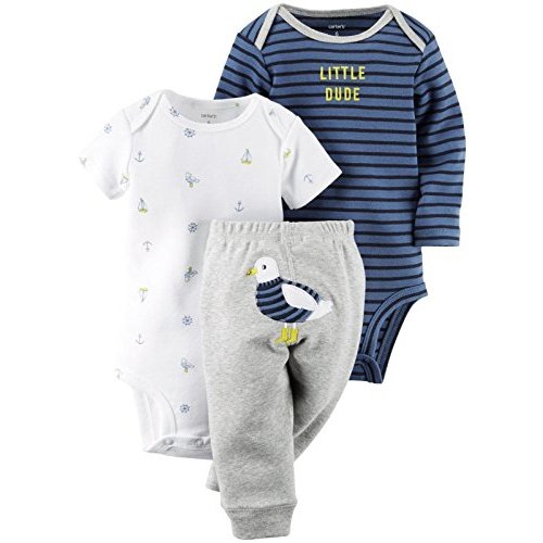 Carter's Baby Boys' 3 Piece Set - Seagull - 6 Months