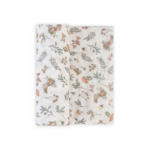 The Little Linen Co. Muslin Wrap Print Harvest Bunny