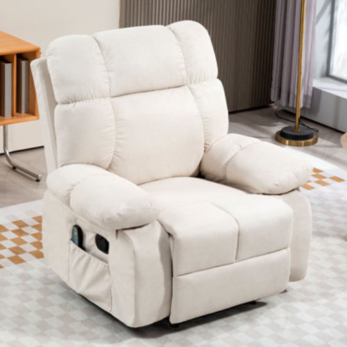 41.34"Plush Glider Recliner Chair with Smooth Rocking Motion - Overstuffed Upholstered Fabric Living Room Recliner with Side Pocket Comfortable & Stylish | Wayfair