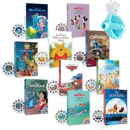 Moonlite Storytime Disney Megabundle with Mini Projector and 10 Classic Bedtime Stories, A Magical Way to Read Together, Digital Storybooks, Fun Sound Effects, Learning Gifts for Kids Ages 1 and Up