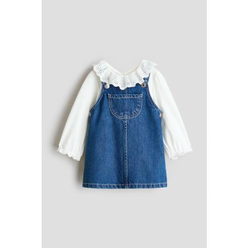 2-PIECE OVERALL DRESS AND TOP SET