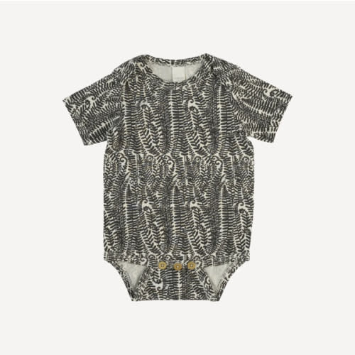 short sleeve lap neck bodysuit | beluga fern frond | modal