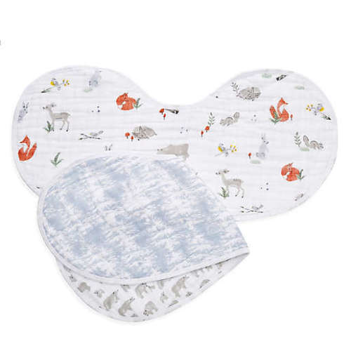aden + anais® 2-Pack Naturally Burpy Bibs in Greyaden + anais® 2-Pack Naturally Burpy Bibs in Grey