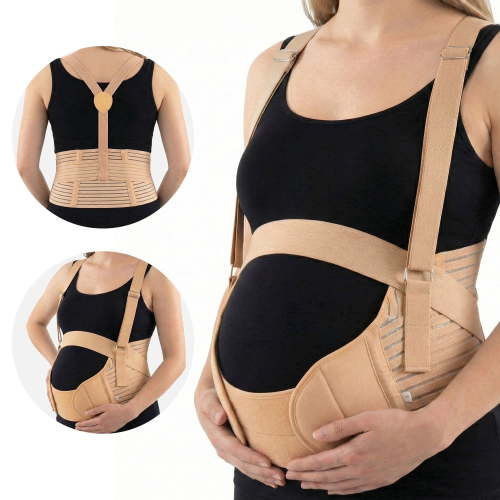 RUPOUN Adjustable Maternity Belly Band – Pregnancy Belt for Back & Pelvic Support, Comfortable for Pregnant Women, Beige
