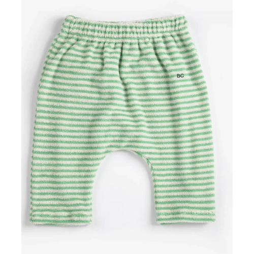 Green Stripes terry cloth harem pants