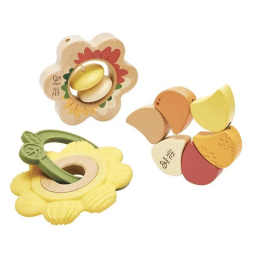 Hape - The Met -Artful Flowers Rattle Trio