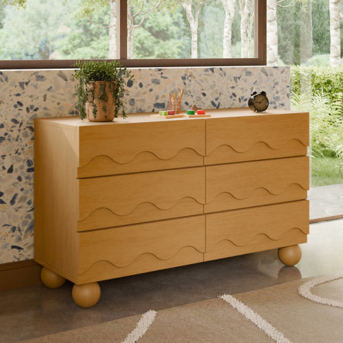 babyletto Lido Wave 6-Drawer Wide Assembled Dresser (56") | Wayfair