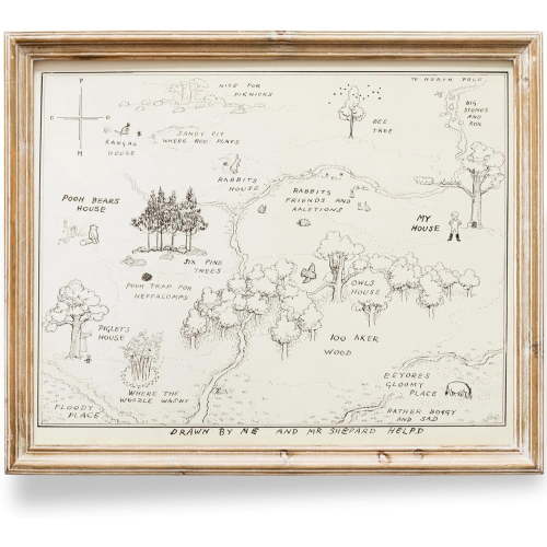 Winnie The Pooh Hundred Acre Wood Map - 8x10 Art Print (Unframed) | Neutral Nursery Decor | Kids Bedroom Wall Decor | A. A. Milne | Boys Room or Girls Room Artwork | Vintage Original Drawing